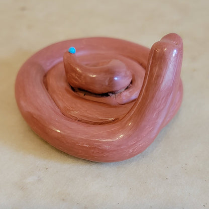 Amalia Vadez Redware Santa Clara Pueblo Pottery Coiled Rattle Snake