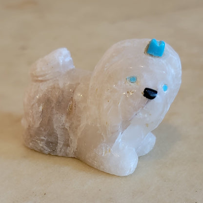 Alabaster Maltese Pup Zuni Fetish