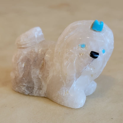 Alabaster Maltese Pup Zuni Fetish