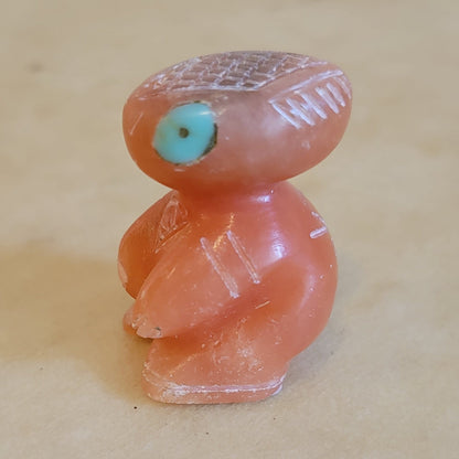 Orange Alabaster Alien Zuni Fetish