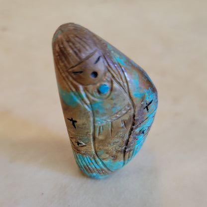 Turquoise Double Sided  Zuni Maidens Zuni Fetish