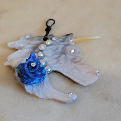 Ruben Najera Unicorn w/ Rose Zuni Pendant Indian Jewelry