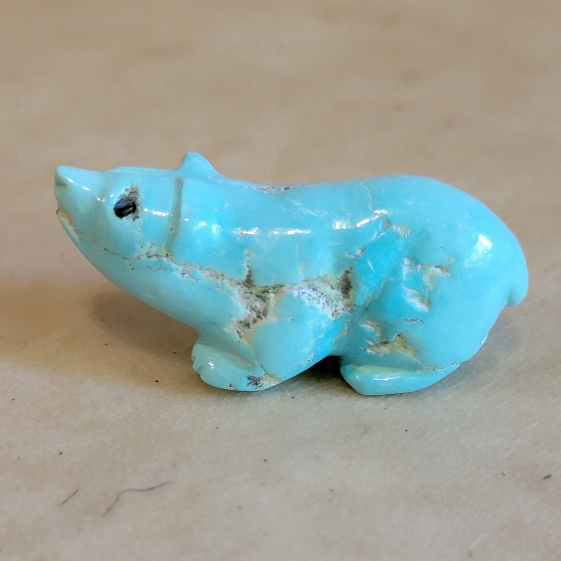 Natural Fox Turquoise Navajo Bear Zuni Fetish