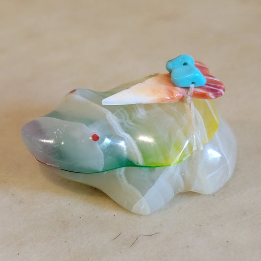 Rainbow Fluorite Zuni Fetish Frog