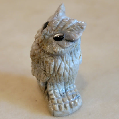 Picasso Marble Great Horned Owl Zuni Fetish