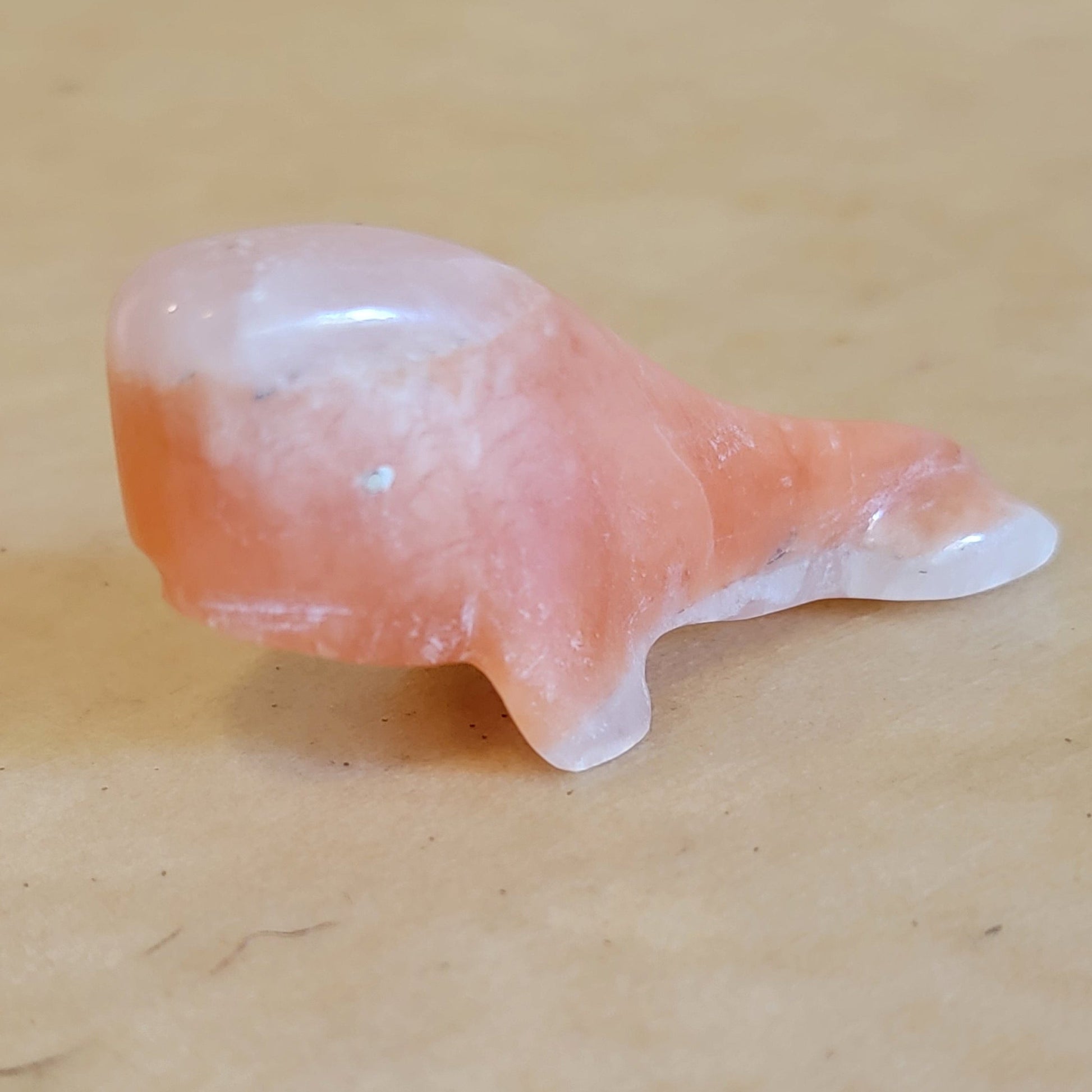 Peach Alabaster Zuni Fetish Whale