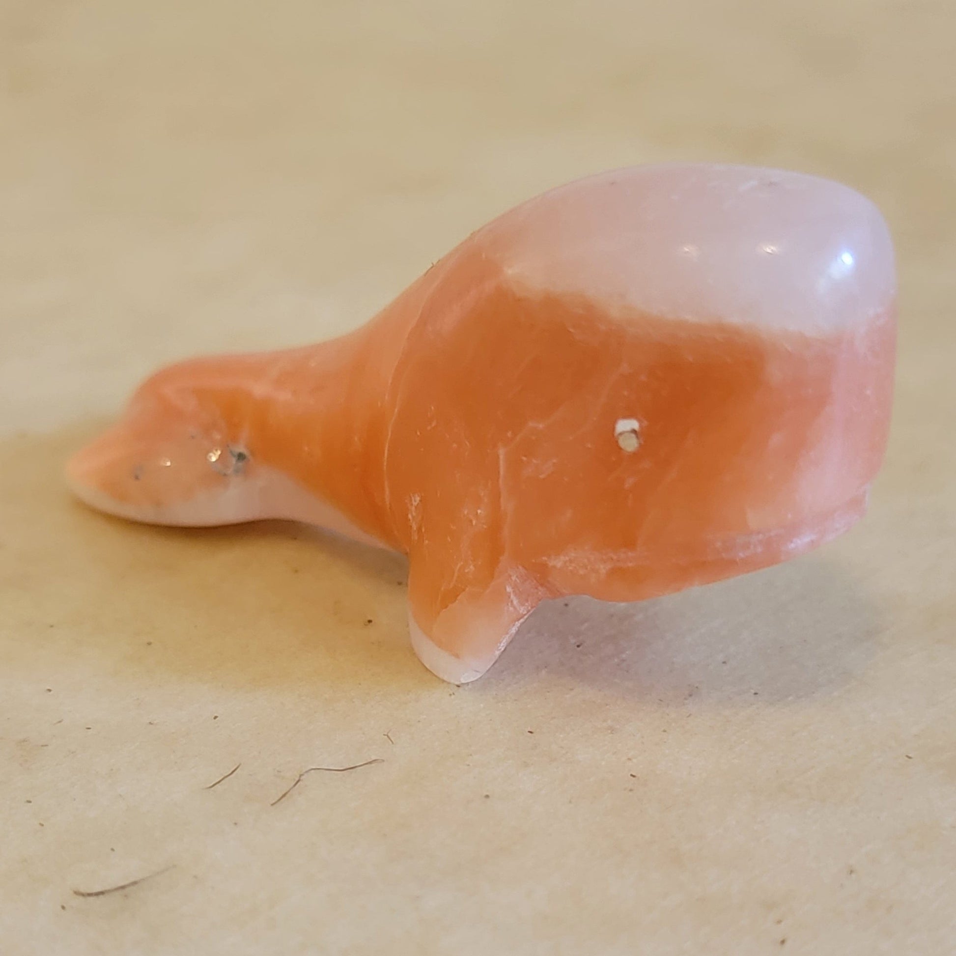 Peach Alabaster Zuni Fetish Whale