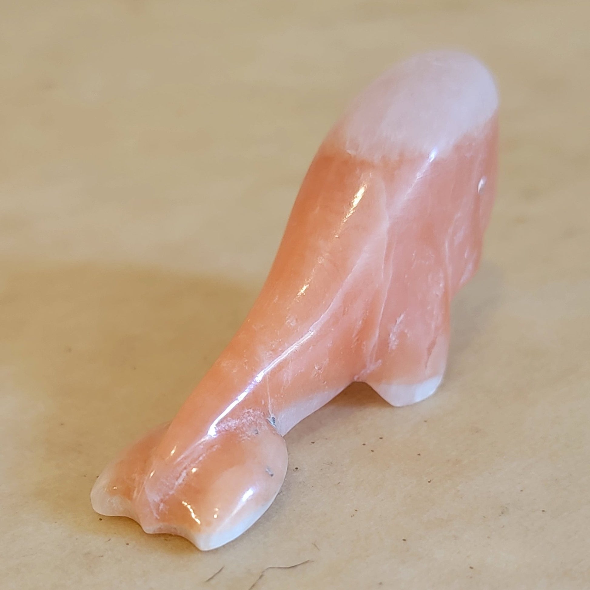 Kenny Chavez Peach Alabaster Zuni Fetish Whale