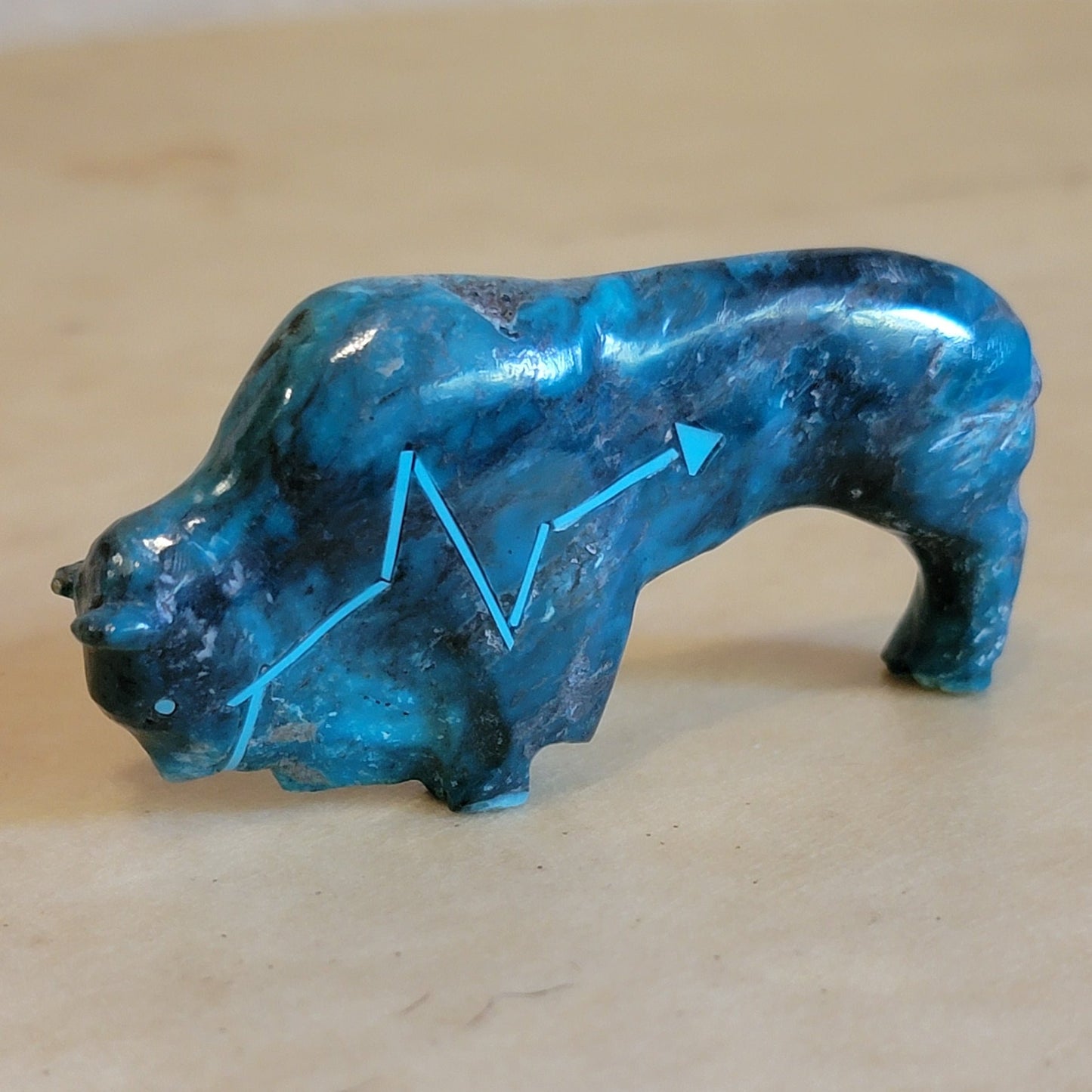 Lone Mountain Turquoise Bison/ Buffalo Zuni Fetish