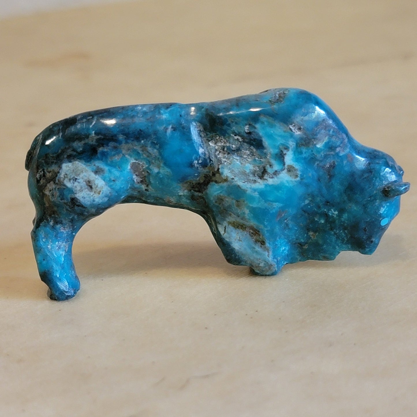 Lone Mountain Turquoise Bison/ Buffalo Zuni Fetish