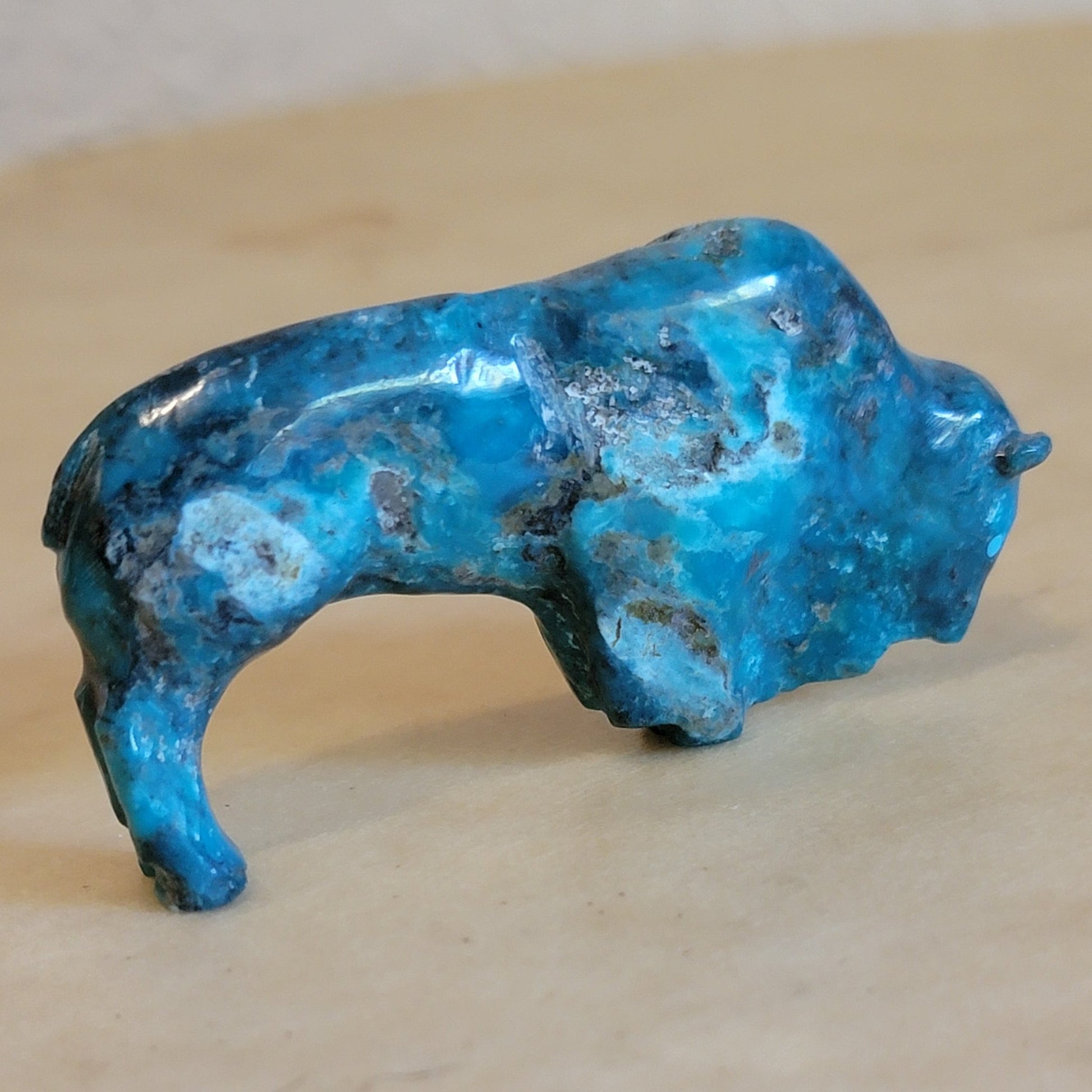 Lone Mountain Turquoise Bison/ Buffalo Zuni Fetish