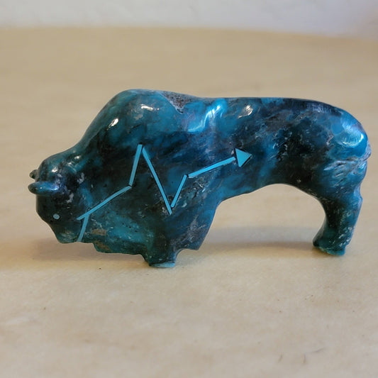 Lone Mountain Turquoise Bison/ Buffalo Zuni Fetish