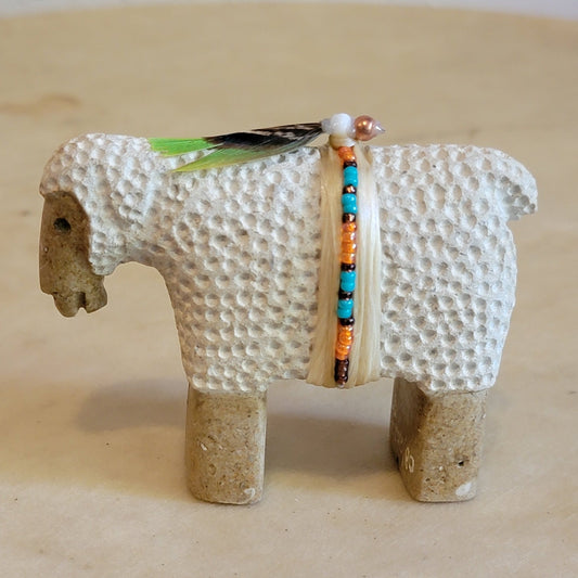 Navajo Sheep w/Glass Seed Bead Bundle Zuni Fetish