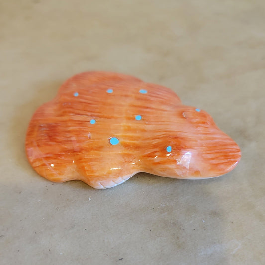 Large Orange Spiny Oyster Shell Fancy Frog Zuni Fetish