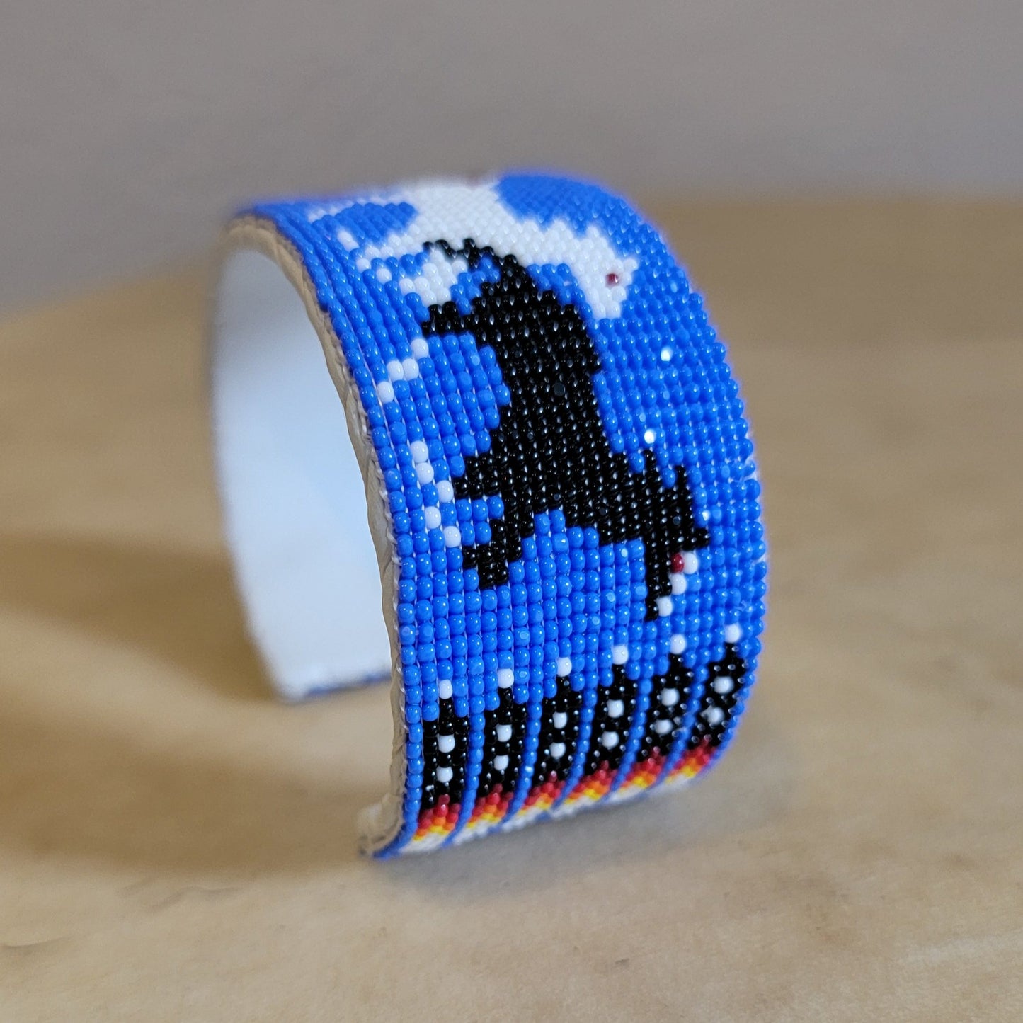 Racing Horses Beaded Bracelet Indian Beadwork