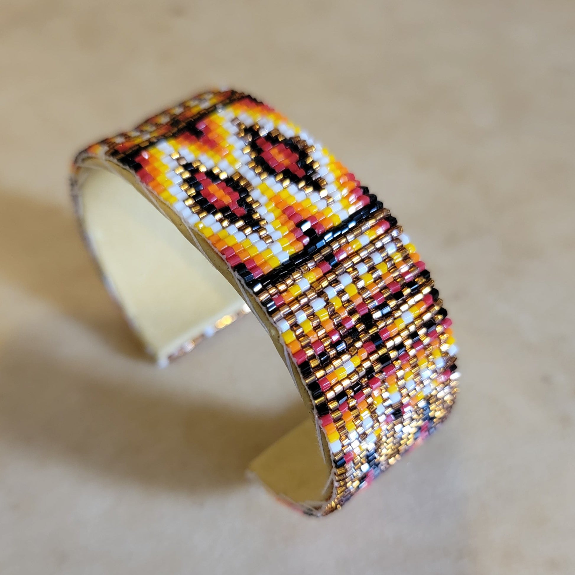 Fire Colors Beaded Bracelet Indian Beadwork