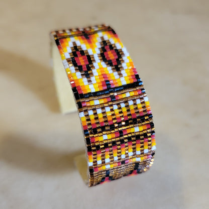 Fire Colors Beaded Bracelet Indian Beadwork