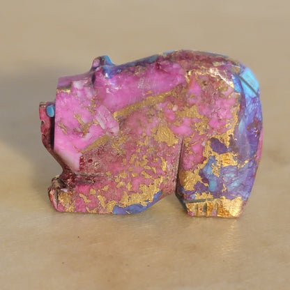 Colorful Composite Bear Cub Zuni Fetish