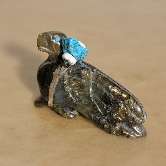 Labradorite Eagle w/Pack Zuni Fetish