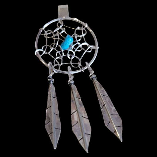 Sterling Silver Navajo Dream Catcher Pendant Indian Jewelry