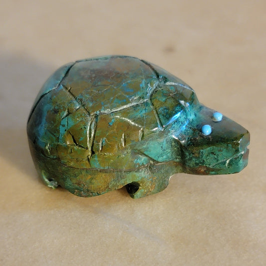 Heavy Chrysocolla Zuni Fetish Turtle