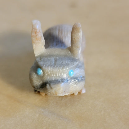 Adorable Picasso Marble Bunny Rabbit Zuni Fetish