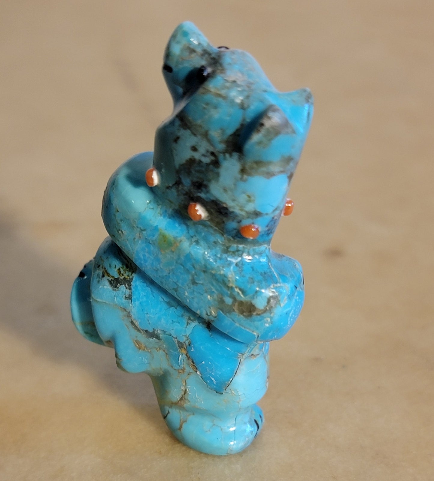 Turquoise Balancing Bear w/Personality+ Zuni Fetish