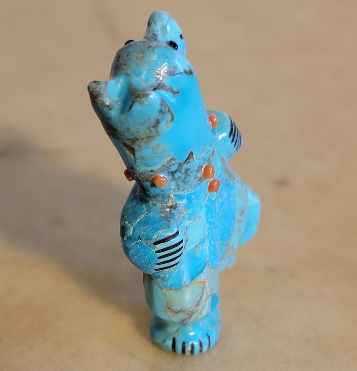 Turquoise Balancing Bear w/Personality+ Zuni Fetish