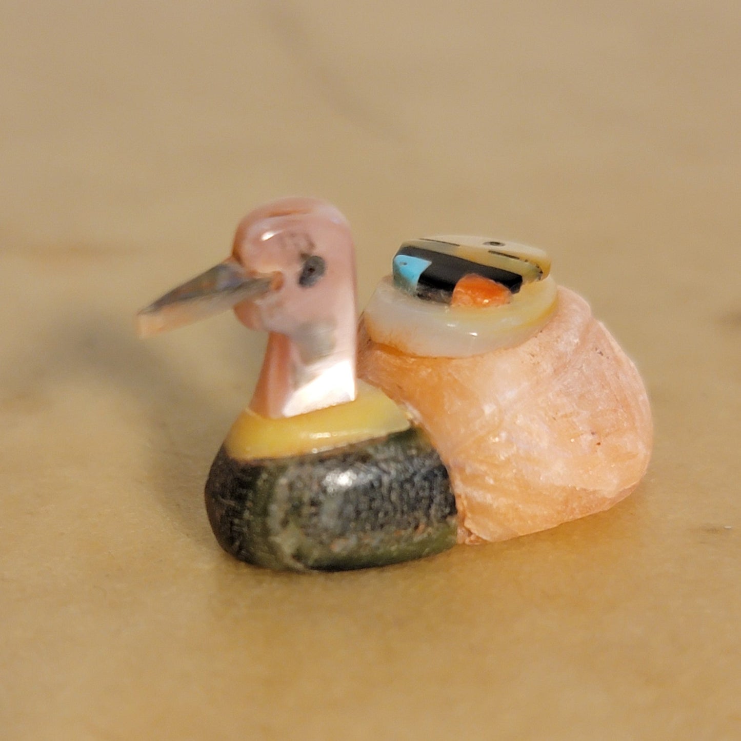 Sacred and Spiritual Multi Stone and Shell Zuni Fetish Duck