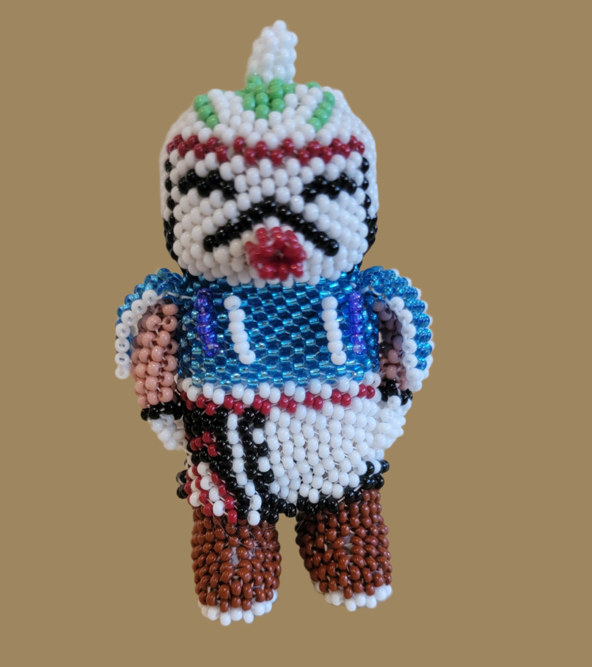 Fully Beaded Hopi Guard Kachina Indian Beadwork