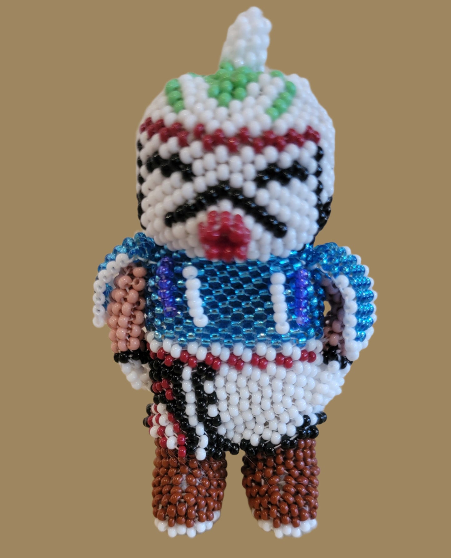 Fully Beaded Hopi Guard Kachina Indian Beadwork