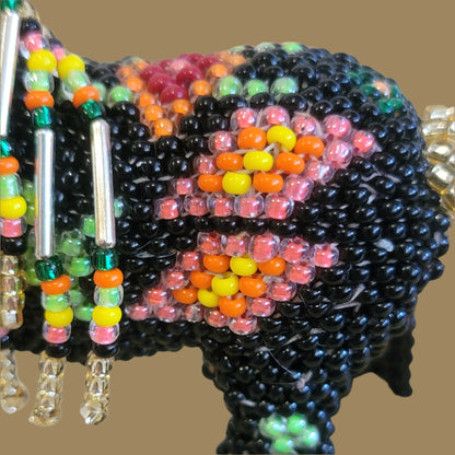 Fully Beaded Zuni Horse w/Long Tail and Mane Indian Beadwork