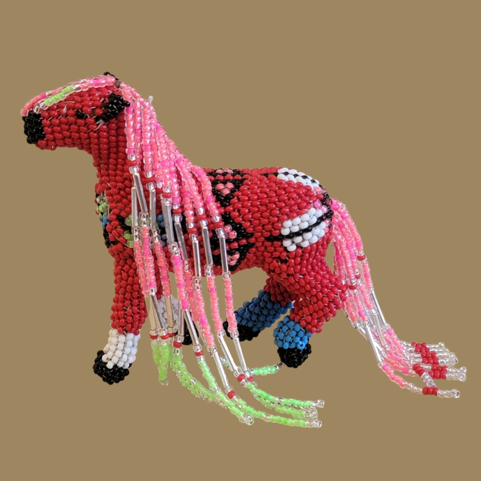 Zuni Fully Beaded Healing Horse Indian Beadwork