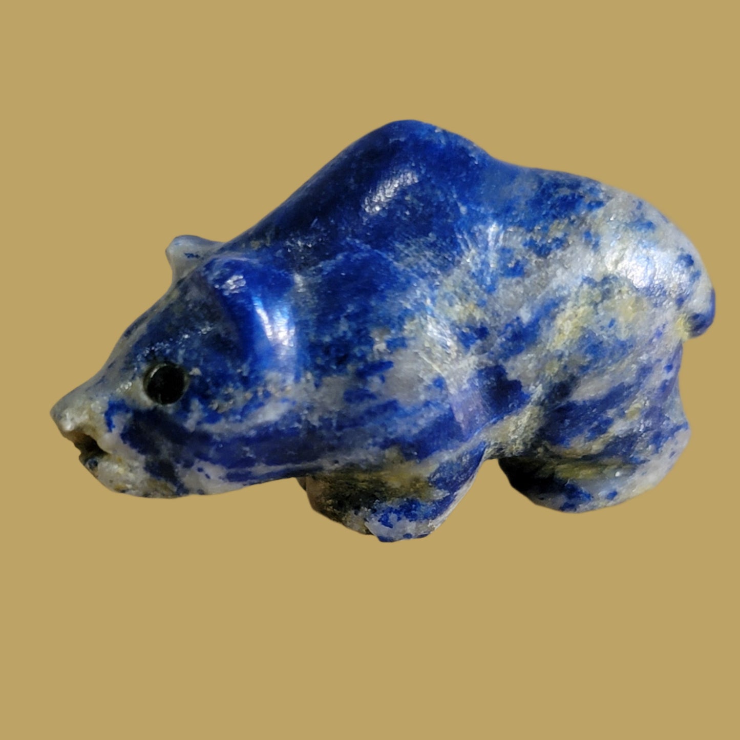 Lapis Navajo Grizzly Bear Miniature Zuni Fetish