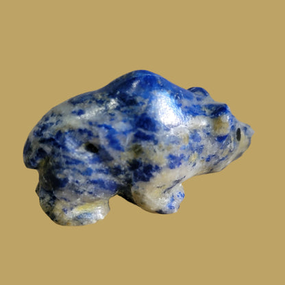 Lapis Navajo Grizzly Bear Miniature Zuni Fetish