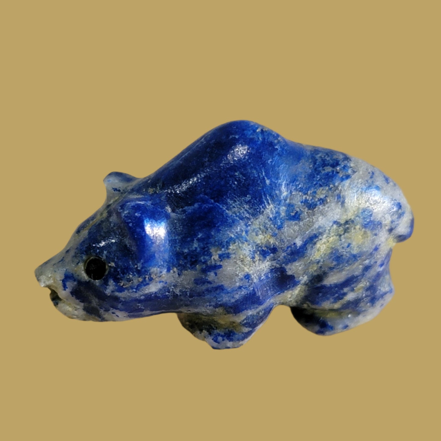 Lapis Navajo Grizzly Bear Miniature Zuni Fetish