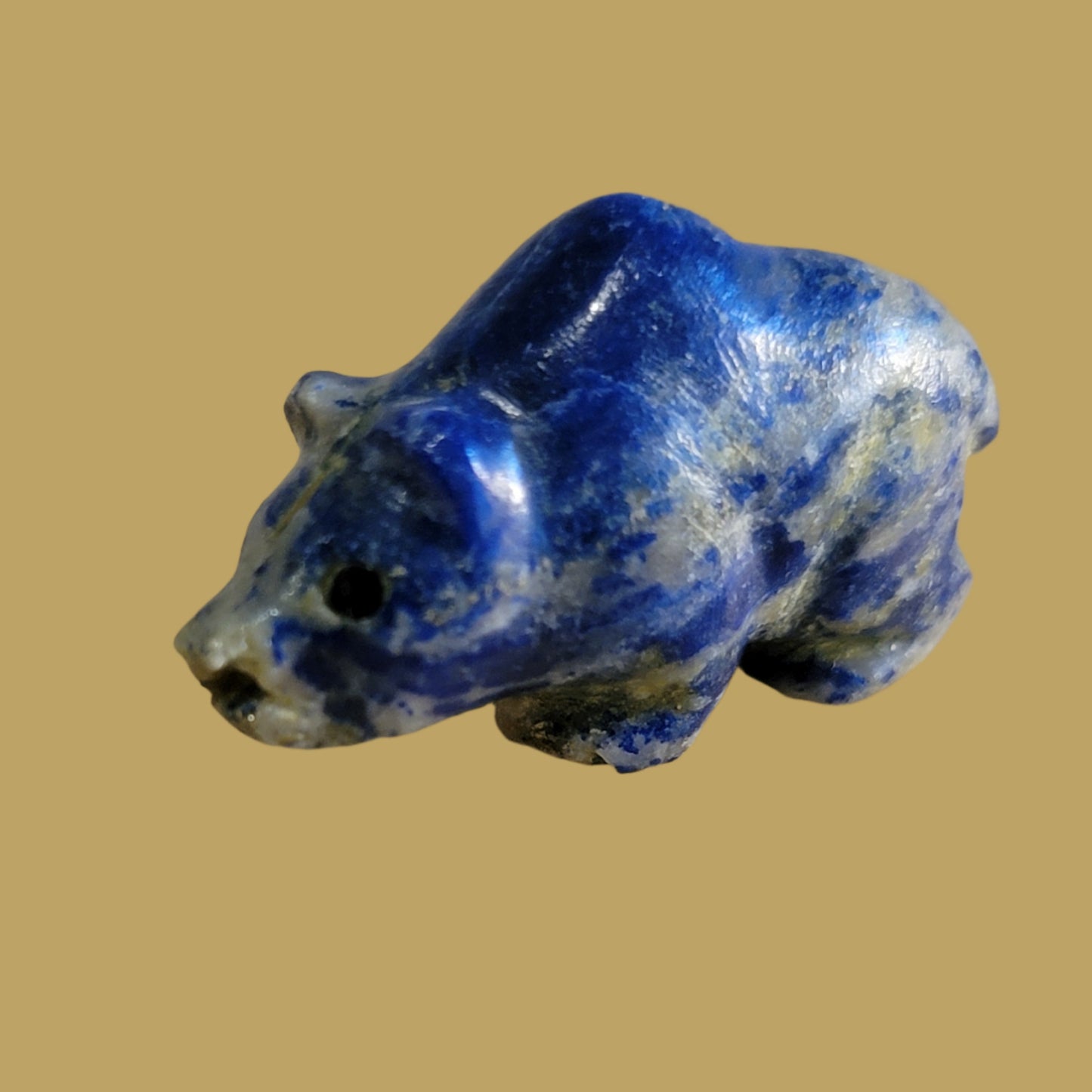 Lapis Navajo Grizzly Bear Miniature Zuni Fetish