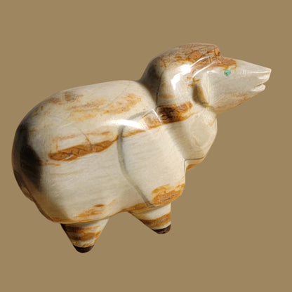 Picasso Marble Chubby Sheep Zuni Fetish