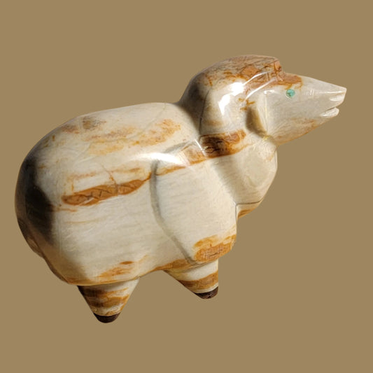 Picasso Marble Chubby Sheep Zuni Fetish