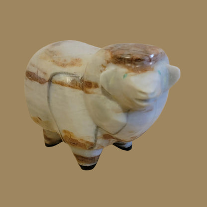 Picasso Marble Chubby Sheep Zuni Fetish