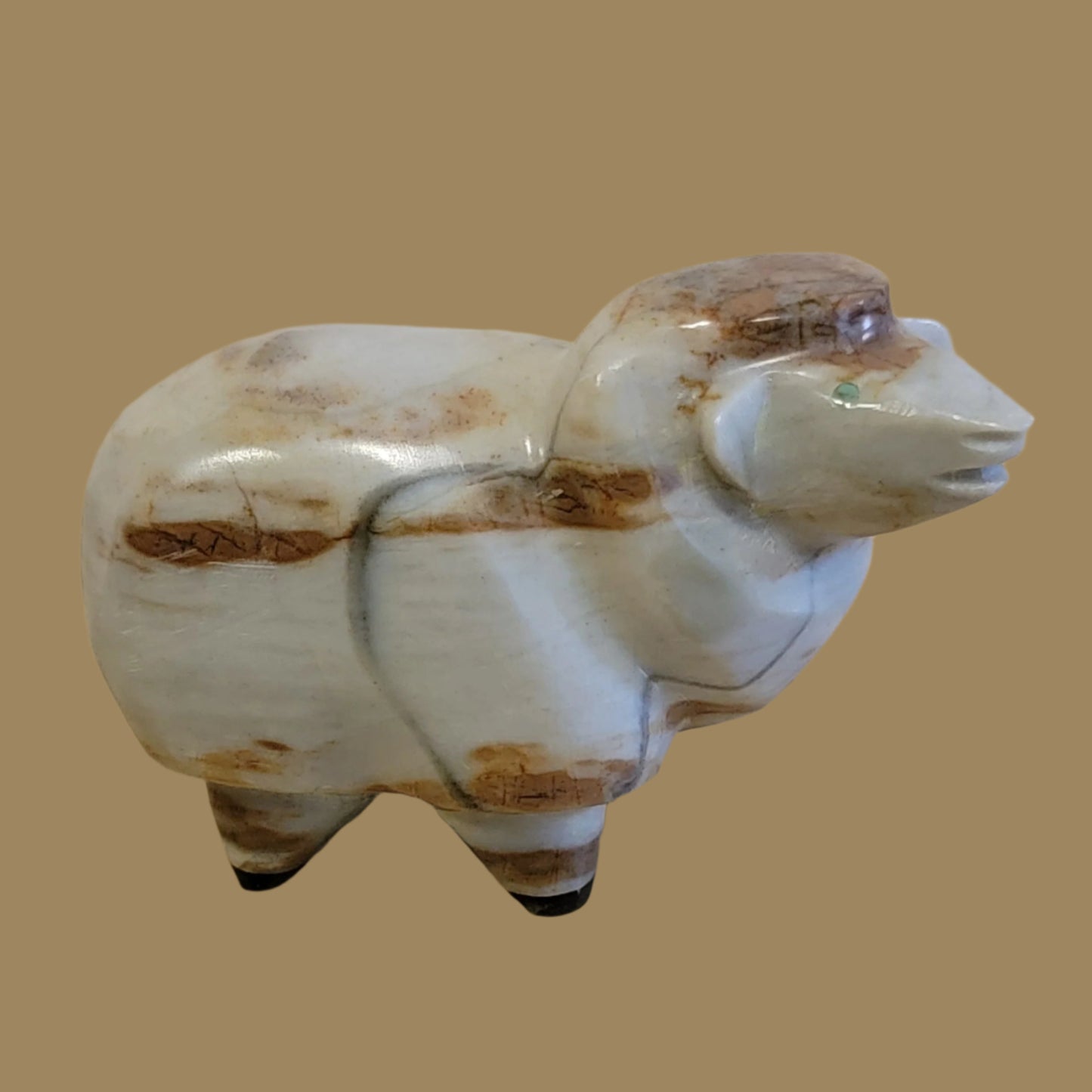 Picasso Marble Chubby Sheep Zuni Fetish