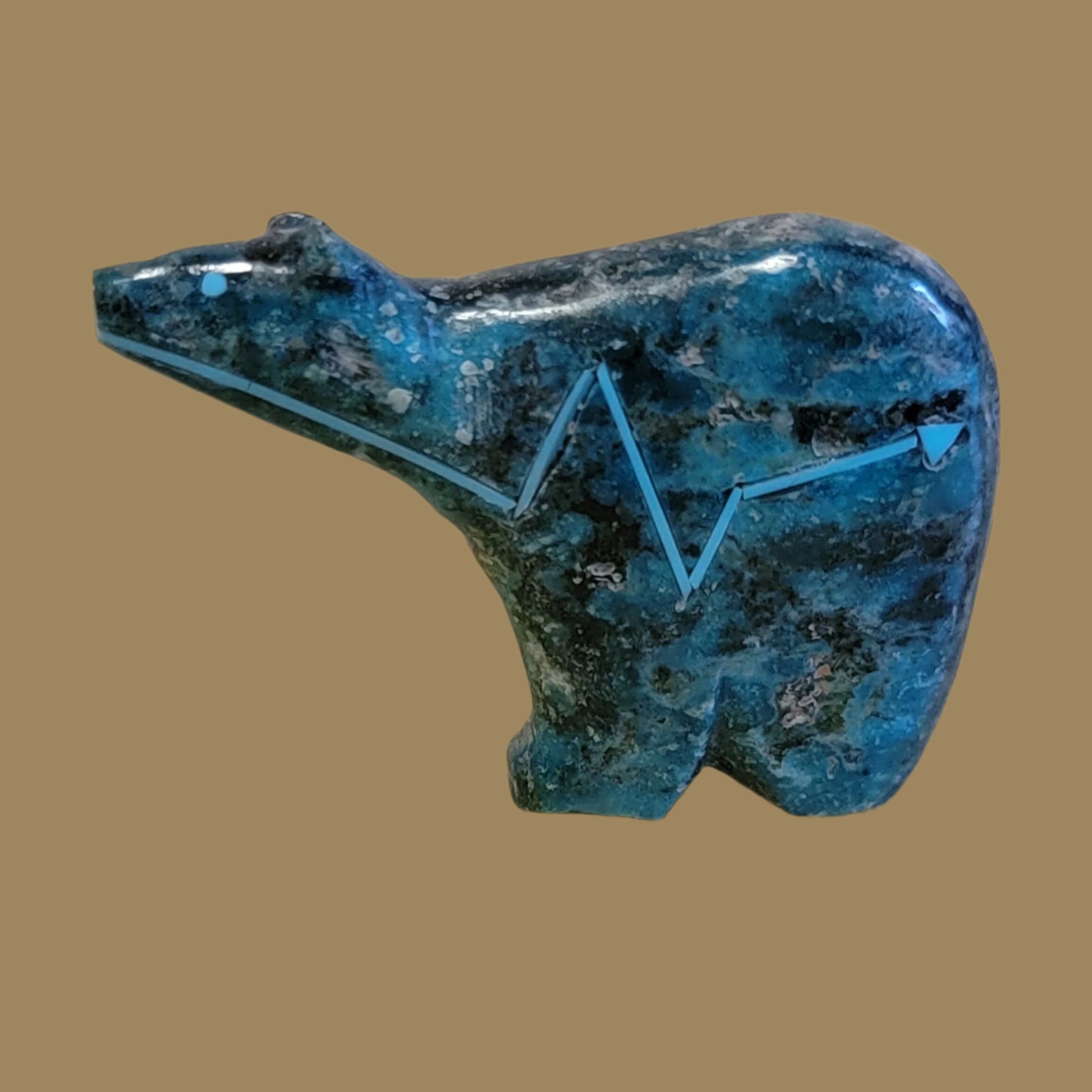 Elegant Chrysocolla Medicine Bear Zuni Fetish