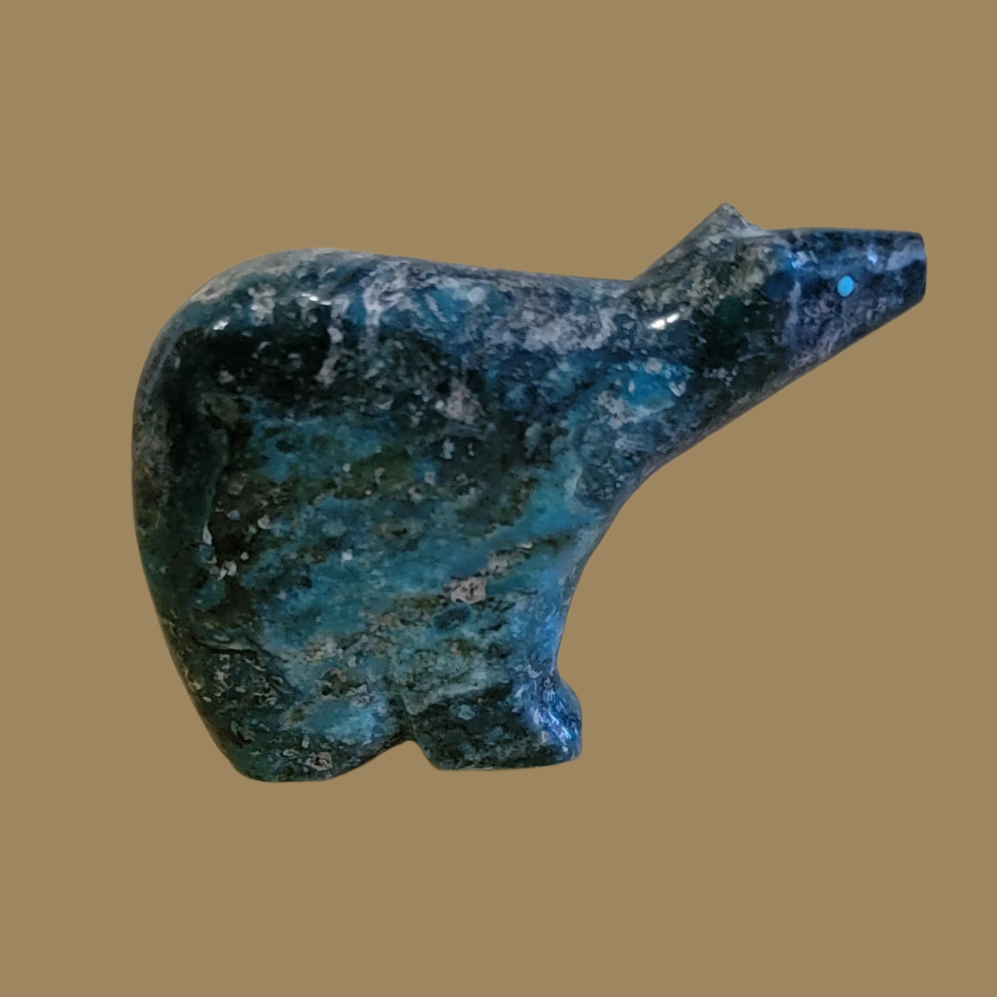 Elegant Chrysocolla Medicine Bear Zuni Fetish