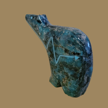 Elegant Chrysocolla Medicine Bear Zuni Fetish