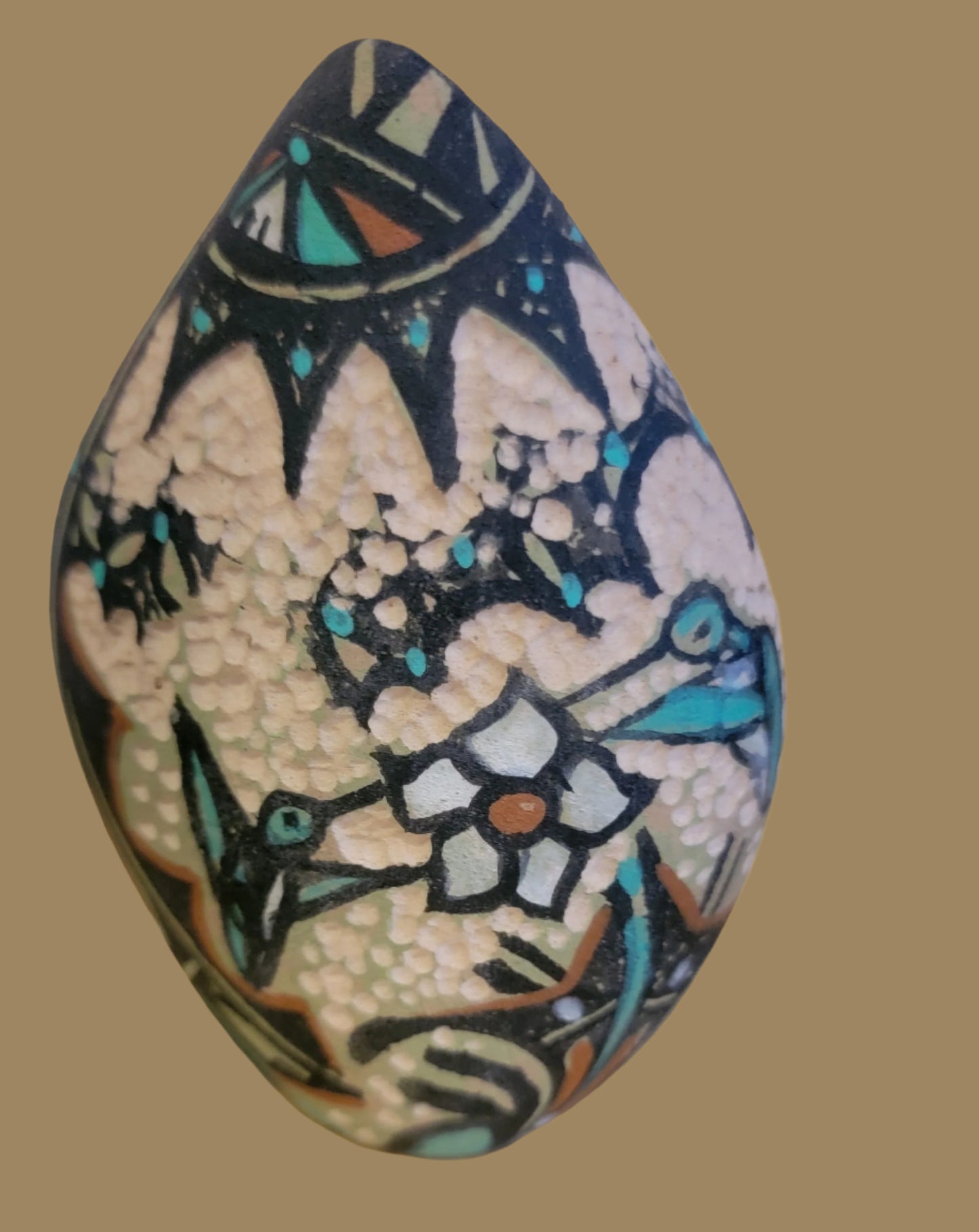 Textured Jemez Pueblo Pottery w/Hummingbird Motif 