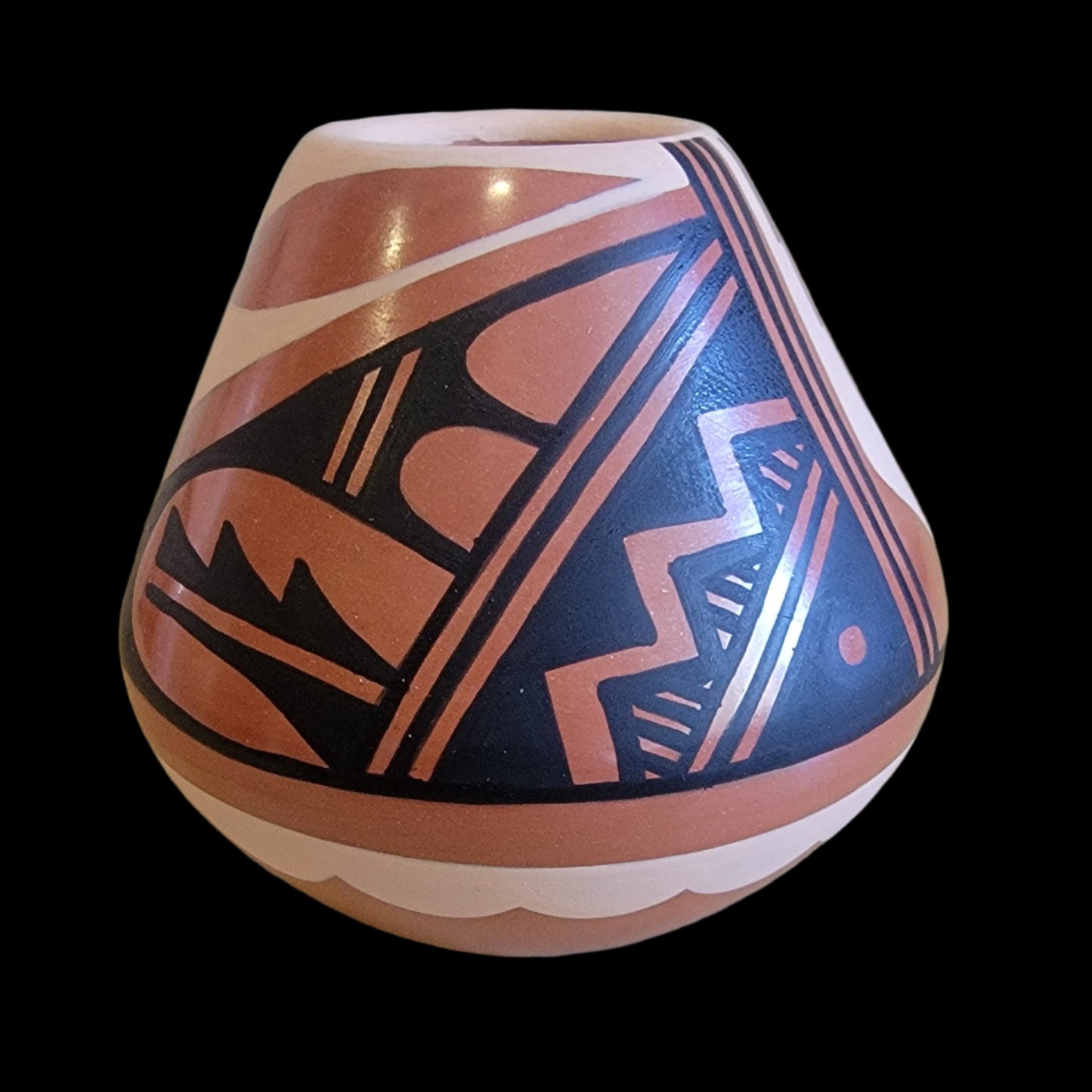 Miniature Redware Polychrome Jemez Pueblo Pottery Vase