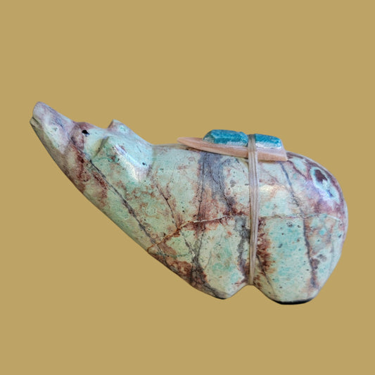 Large Variscite Zuni Fetish Bear