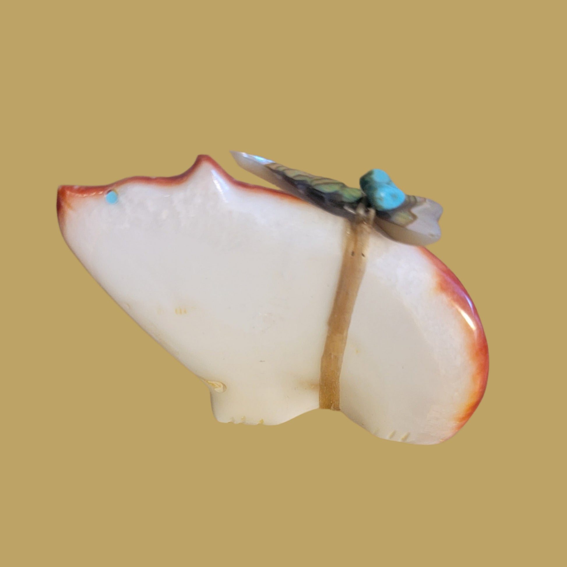 Spiny Oyster Shell Bear w/Pack Zuni Fetish