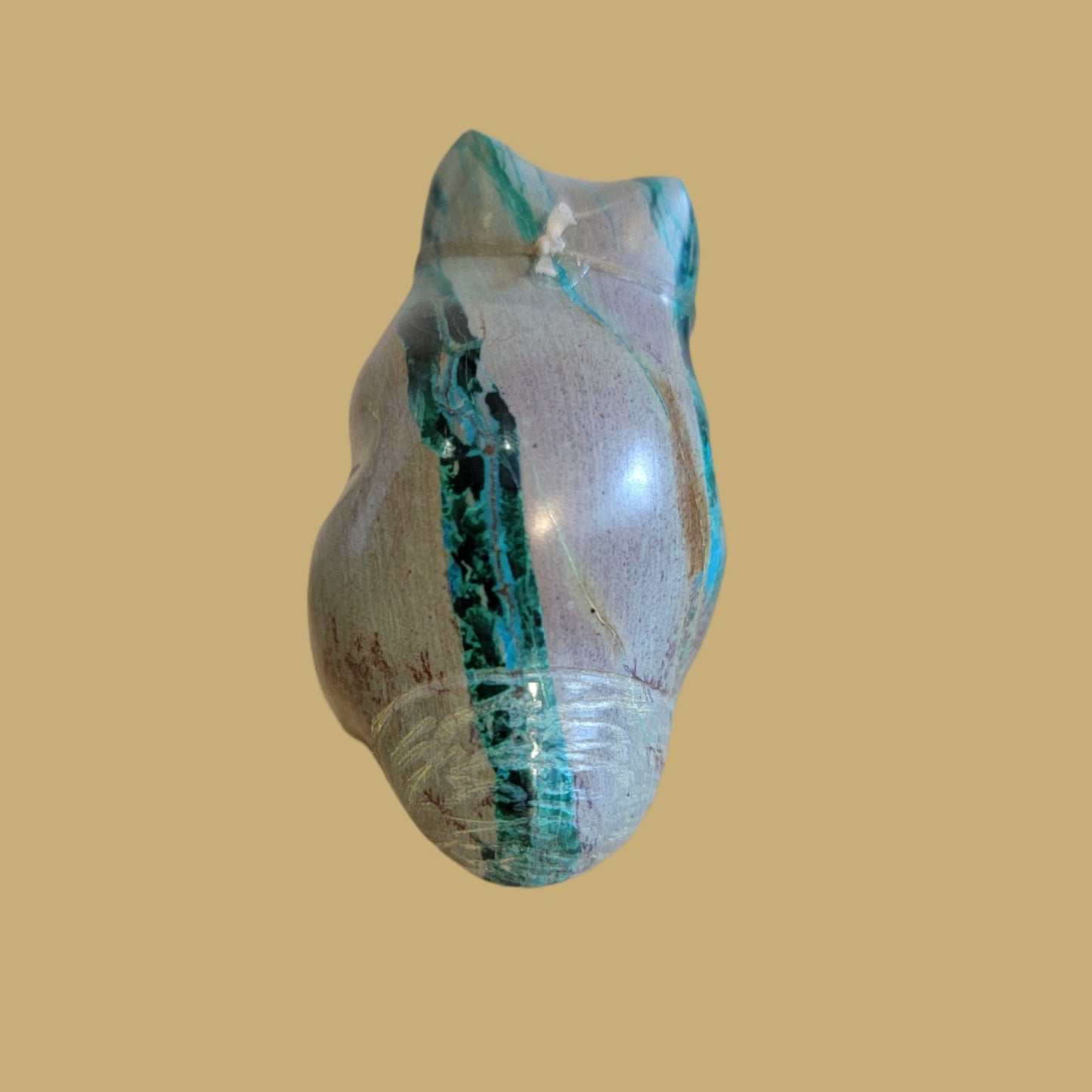 Beautiful Azurite Mix Kitty Cat w/Bell Collar Zuni Fetish