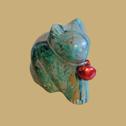 Beautiful Azurite Mix Kitty Cat w/Bell Collar Zuni Fetish